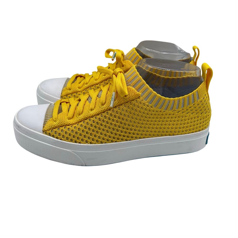 Native Jefferson 2.0 Liteknit Yellow Knit Shoes Yellow Womens Mens Kids 5 37